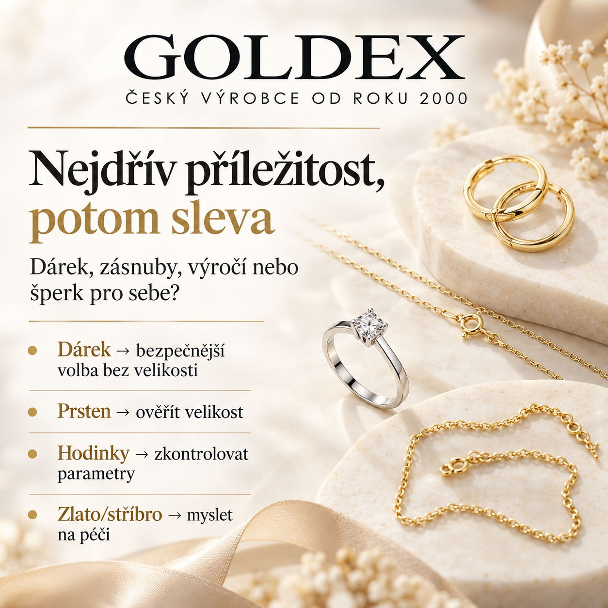 Nejdřív příležitost, potom sleva: výběr šperku Goldex