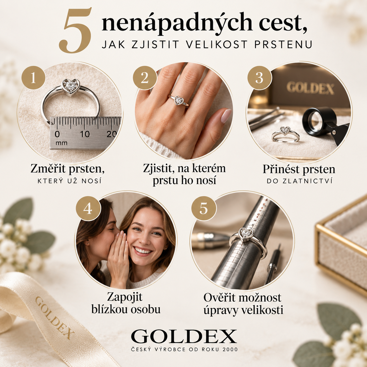 Pět nenápadných způsobů, jak zjistit velikost prstenu