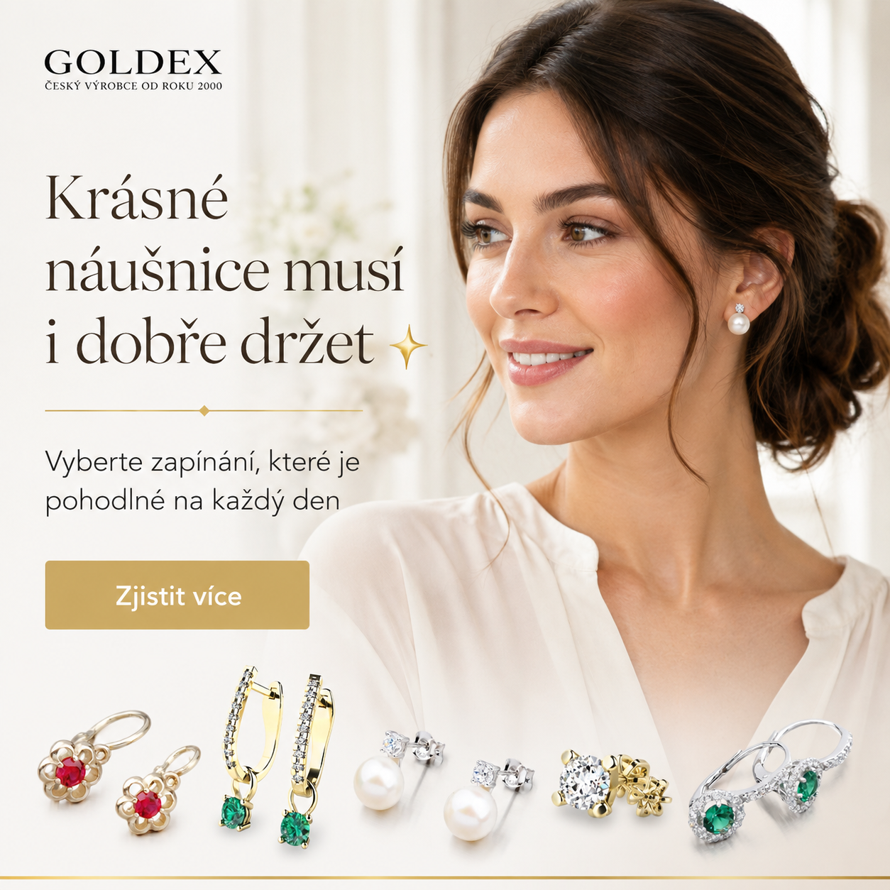 Banner Goldex krásné náušnice musí dobře držet