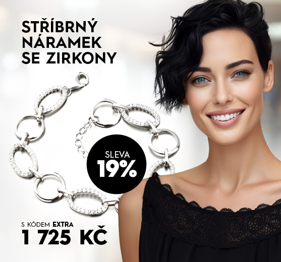 Stříbrný náramek se zirkony BST-14689/21 délka 18 cm