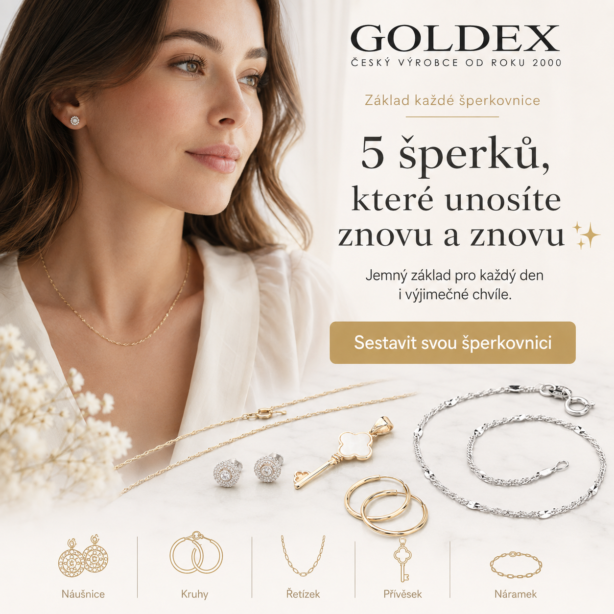 Banner Goldex k sestavení základní šperkovnice