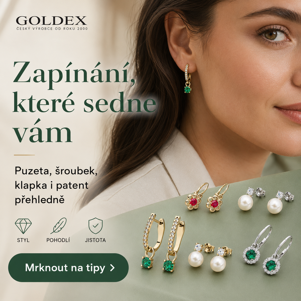 Banner Goldex zapínání které sedne vám