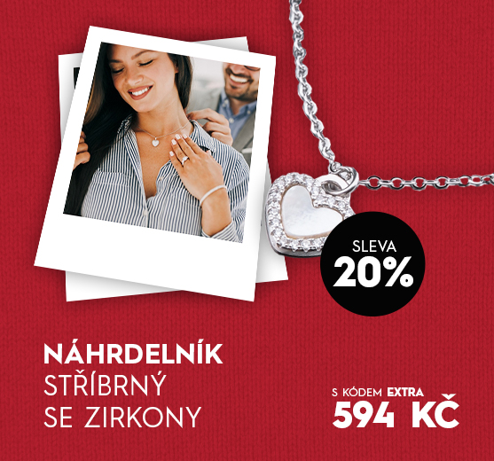 Stříbrný náhrdelník se zirkony délka 42 cm