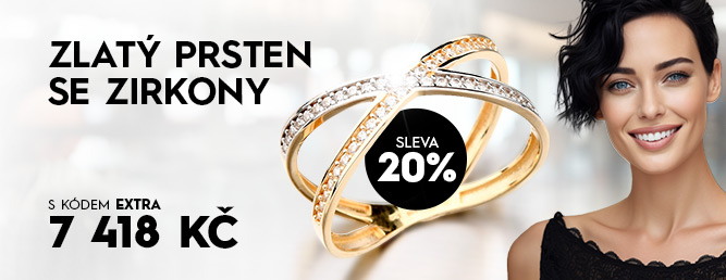 Zlatý prsten se zirkony 11-332 velikost 55