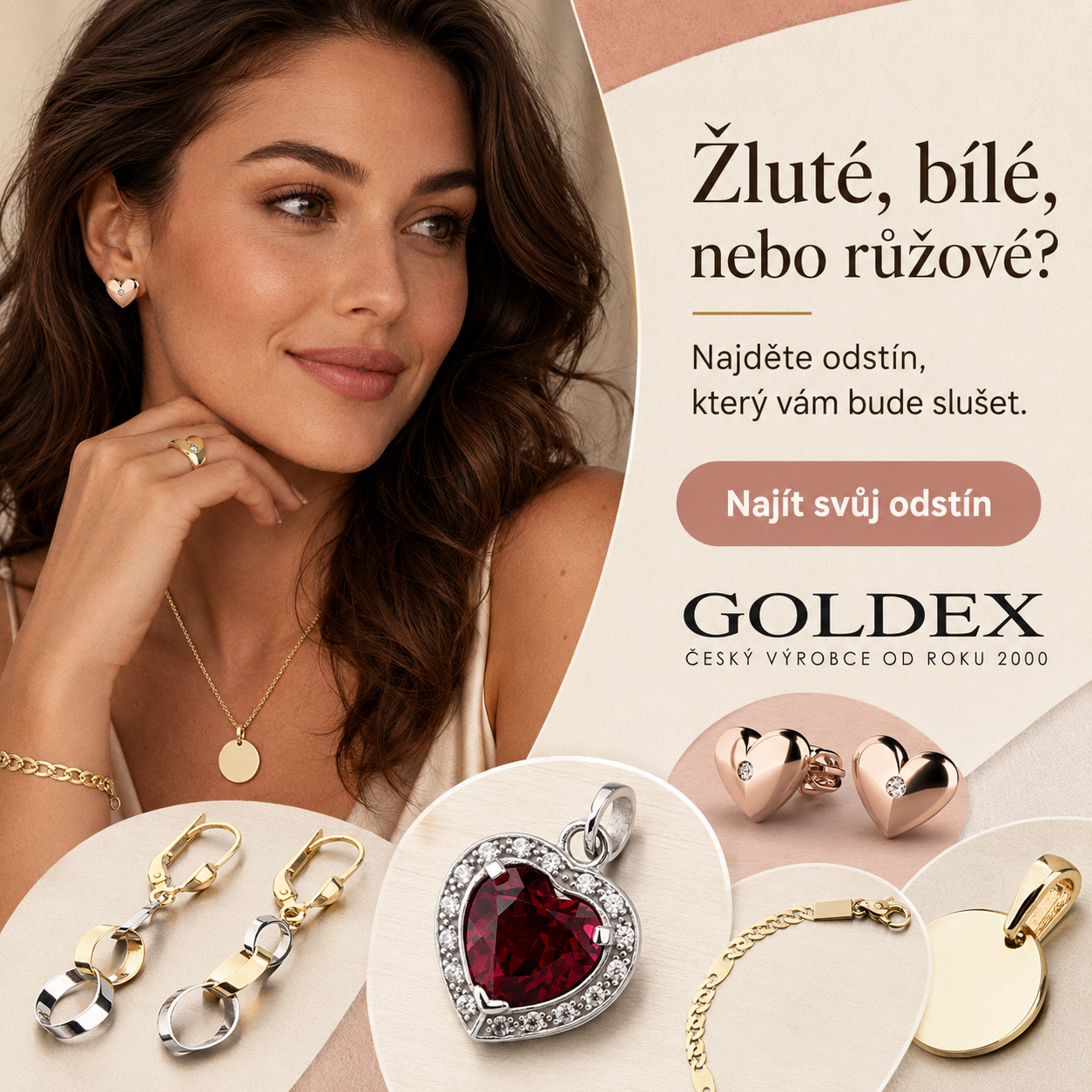 Banner Goldex Žluté, bílé, nebo růžové zlato
