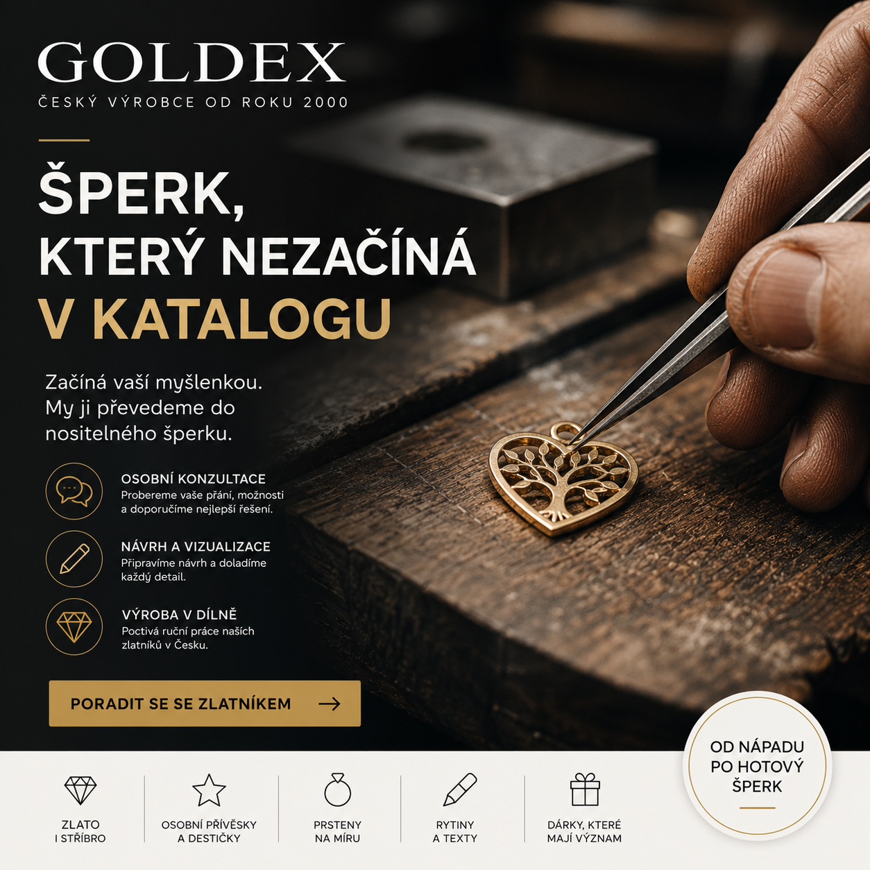 Goldex banner šperk na míru podle vlastního nápadu