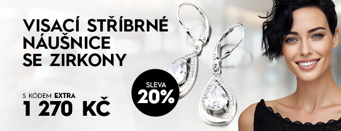 Visací stříbrné náušnice se zirkony UCST-123374