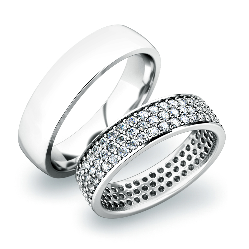 Snubní prsteny bílé zlato 585 SP-61040