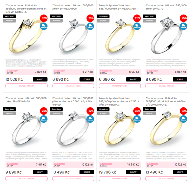 Zásnubní prsteny Goldex.cz, náhled
