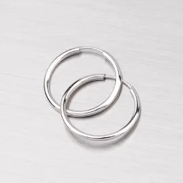 Náušnice bílé zlato 585 kroužky 15 mm 12-069