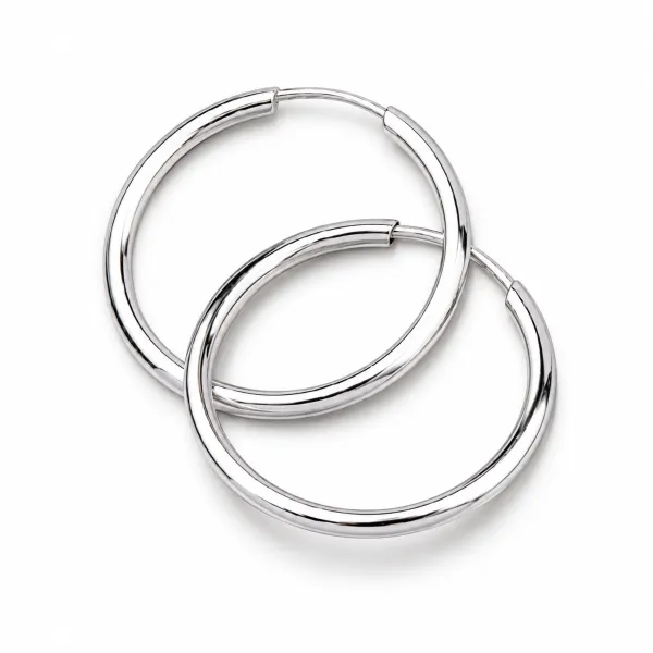 Náušnice bílé zlato 585 kroužky 15 mm 12-069