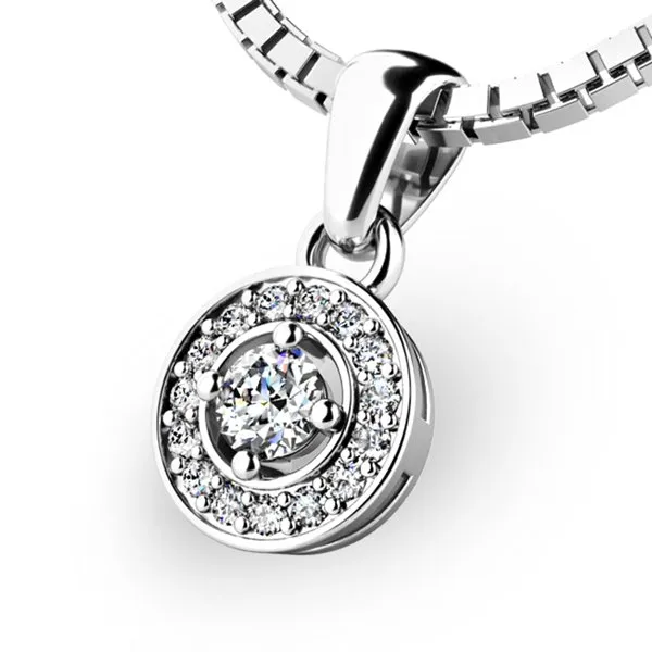 Dámský přívěsek bílé zlato 585/1000 zirkon 0.245 ct 10922-B-ZIR