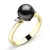 Dámský prsten přírodní diamant 0.050 ct perlový 10888-ZL-Black