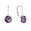 Stříbrné náušnice visací s krystaly Swarovski mix barev malé 31321.4 galaxy
