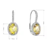 Stříbrné náušnice luxusní s pravými minerálními kameny žluté 11492.3 citrine
