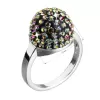 Stříbrný prsten s krystaly zelená boule 735013.5 vitrail medium