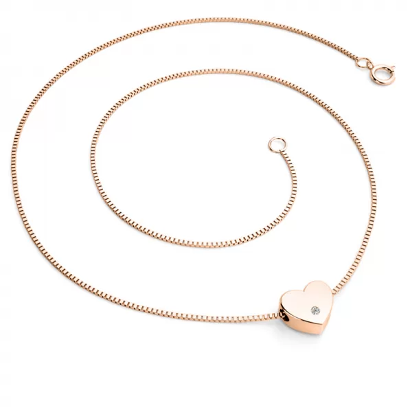 Náhrdelník srdce s diamantem 10979-NH01-CV-DIA