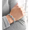 Stříbrný náramek se syntetickým opálem a krystaly Preciosa zelený 33105.1
