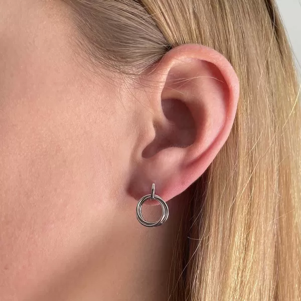 Stříbrné náušnice tři kroužky 61010