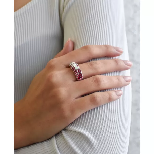 Stříbrný prsten s krystaly Swarovski mix barev červená 35031.3
