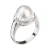 Stříbrný prsten s krystaly Swarovski a bílou perlou 35021.1
