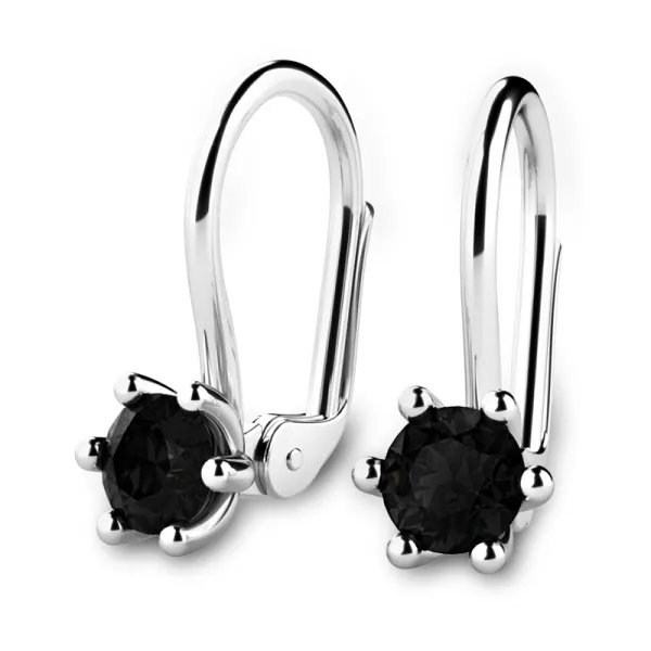Dámské náušnice z bílého zlata 585/1000 přírodní černé diamanty 1,00 ct G/SI 109016-B-DIA-Black