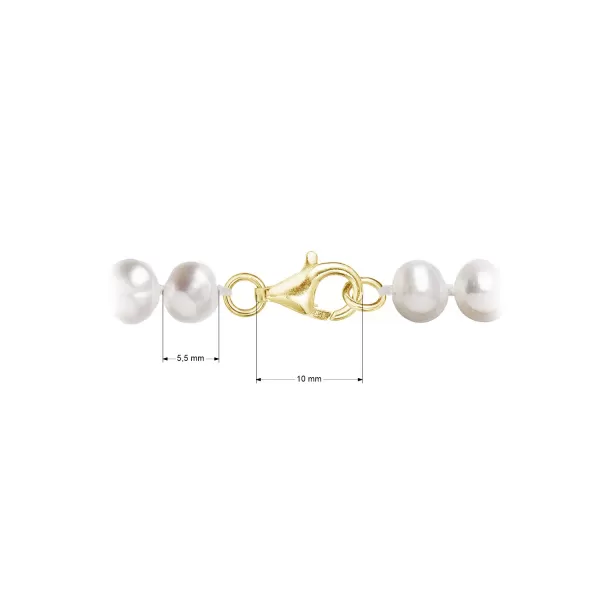 Perlový náhrdelník z říčních perel se zapínáním ze 14 karátového zlata 922001.1/9260 bílý