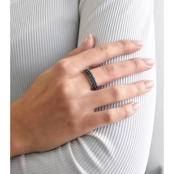 Stříbrný prsten s krystaly černý 35001.5 hematite