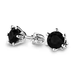 Dámské náušnice bílé zlato 585/1000 s černým zirkonem 10990-B-ZIR-Black