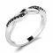 Prsten s černými diamanty z bílého zlata 10996-B-Black
