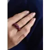 Stříbrný prsten s krystaly Swarovski červený 35031.3 cherry