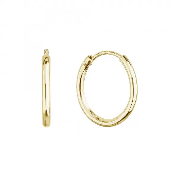 Pozlacené stříbrné náušnice kruhy 61001