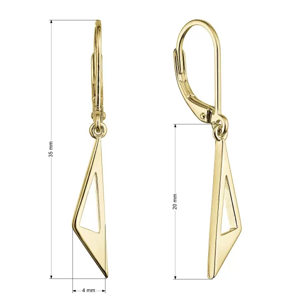 Pozlacené stříbrné náušnice visací 61023