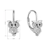 Stříbrné náušnice sovičky se zirkony 11501.1 crystal