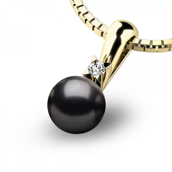 Perlový přívěsek s diamantem 10891-ZL-DIA-Black