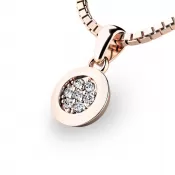 Přívěsek z růžového zlata s diamanty 10904-CV-DIA