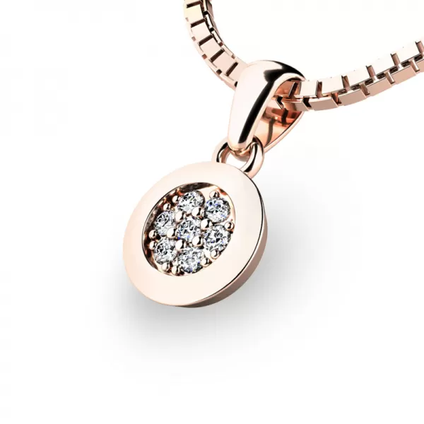 Přívěsek z růžového zlata s diamanty 10904-CV-DIA