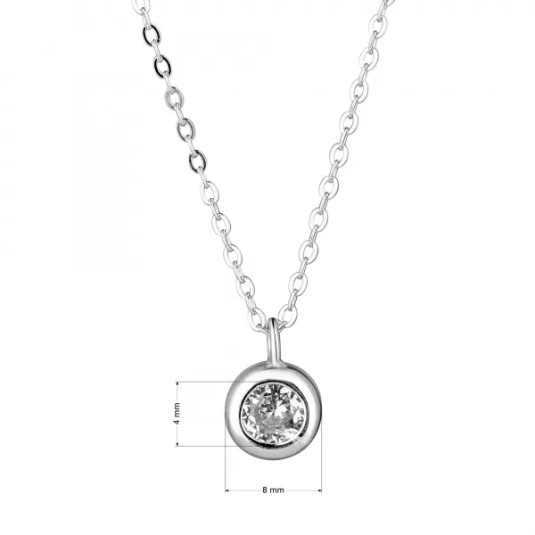 Stříbrný náhrdelník se zirkonem 12117.1 crystal
