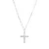 Stříbrný náhrdelník kříž se zirkony 12100.1 crystal