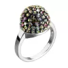 Stříbrný prsten s krystaly zelená boule 735013.5 vitrail medium
