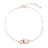 Pozlacený stříbrný ROSE náramek kroužky se zirkony 13032.1 crystal
