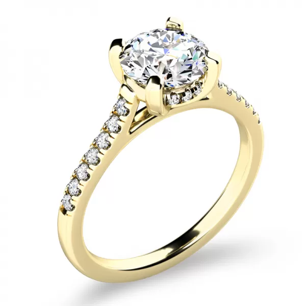 Zásnubní prsten žluté zlato 585/1000 přírodní diamanty 1.10 ct ZP-10962-ZL-DIA