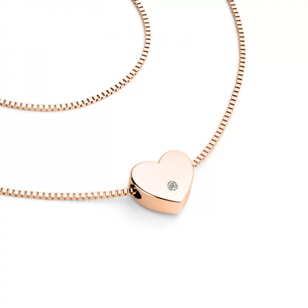 Náhrdelník srdce s diamantem 10979-NH01-CV-DIA