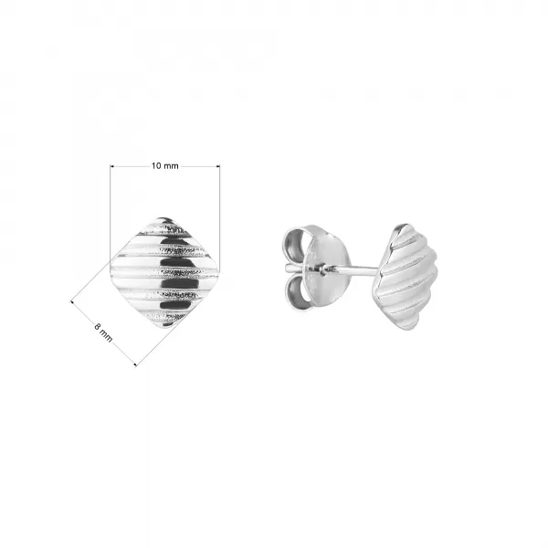 Stříbrné náušnice čtverečky s rytím 61053