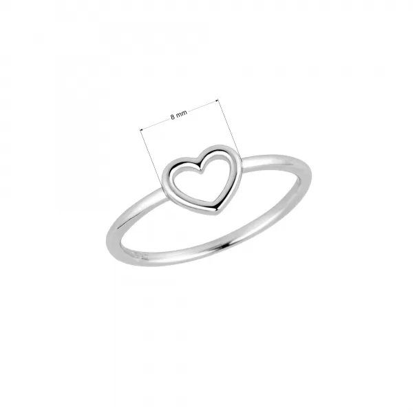 Stříbrný prsten srdíčko 65017