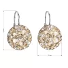 Stříbrné náušnice visací s krystaly Swarovski zlaté kulaté 31176.5 gold