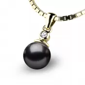 Přívěsek s černou perlou a diamantem 10870-ZL-DIA-Black