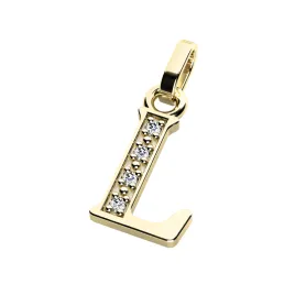 Přívěsek písmeno L žluté zlato 585/1000 přírodní diamanty 0.018 ct G/SI 10982-00-ZL-DIA-L