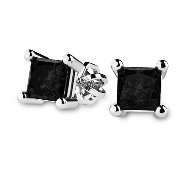 Náušnice bílé zlato 585/1000, přírodní diamanty 0.280ct, 109013-B-DIA-Black