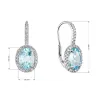 Stříbrné náušnice luxusní s pravými minerálními kameny modré 11492.3 sky topaz